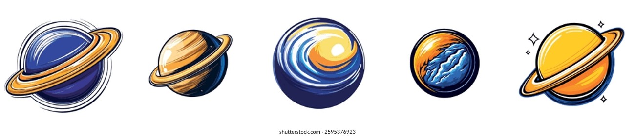 Colorful Planetary Artwork in Space