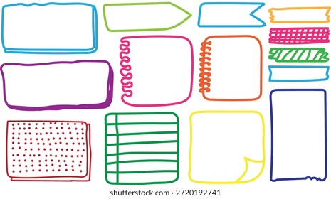 Colorful Planner Stickers UI Elements Set