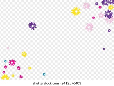Colorful Plant Background Transparent Vector. Leaf Fabric Textile. Yellow Petal Imaginative. Beauty Tile. Festive Color Gerbera.