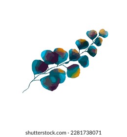 Colorful Plant branches. Vector isolated illustration.