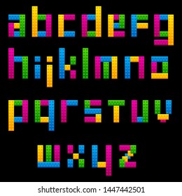 Colorful Plastic Bricks like a Lego Letter Alphabet kids education