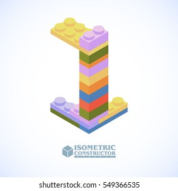 Colorful Plastic Construction Kit Blocks Set Number 1.