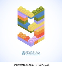 Colorful Plastic Construction Kit Blocks Set Number 9.