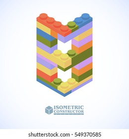 Colorful Plastic Construction Kit Blocks Set Number 8.