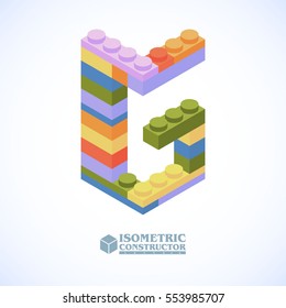 Colorful Plastic Construction Kit Blocks Set Letter G