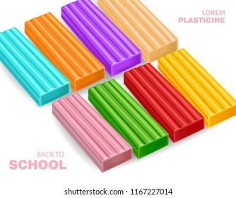 Colorful plasticine back to school concept Vector