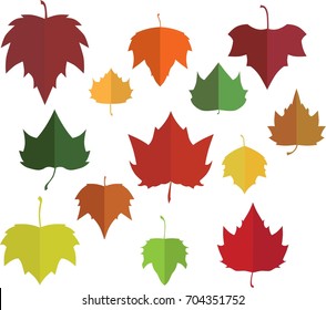 Colorful platan leafes