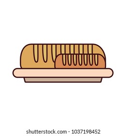 colorful   plate  with bread  a over white background  vector illustration