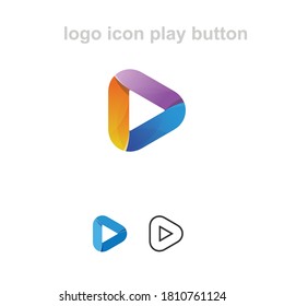 Colorful play button geometric 3D icon logo design, perfect for corporate