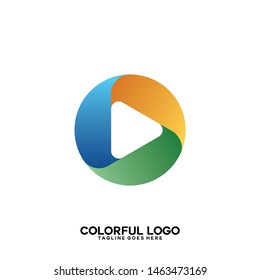 Colorful Play Button icon. Play Button Application vector