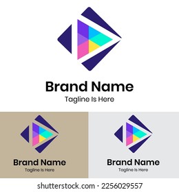 
Colorful play button logo design
