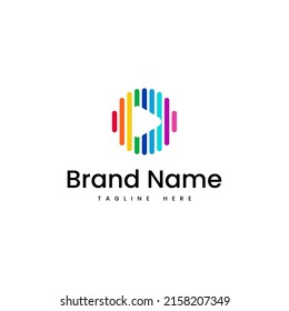 Colorful Play Button Logo Template