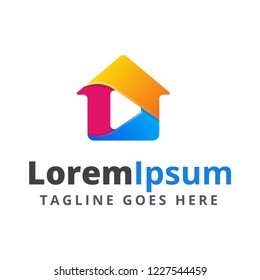 colorful play home logo design