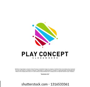 Colorful Play logo design concept. Play logo template vector. Icon Symbol