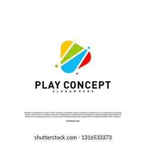 Colorful Play logo design concept. Play logo template vector. Icon Symbol