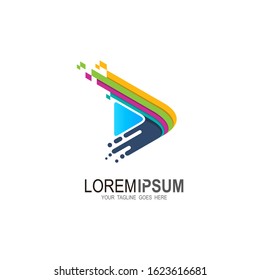 Colorful Play Logo Design Template,  Play logo design with colorful 
