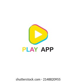 Colorful play logo design vector