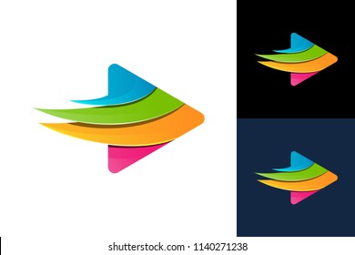 Colorful Play media Logo Template Design Vector, Emblem, Design Concept, Creative Symbol, Icon