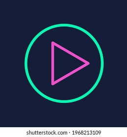 Colorful play and pause button