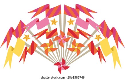 Colorful playful cheerful vector pinwheels 