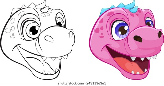 Colorful and playful dinosaur character design