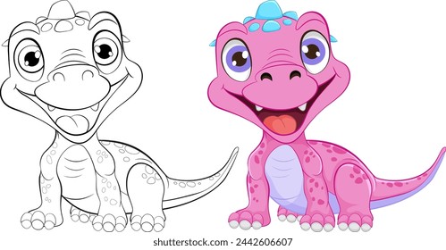 Colorful and playful dinosaur characters side by side.