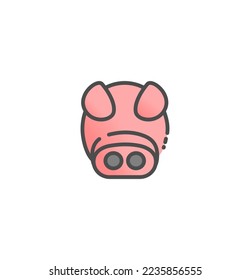 Colorful playful fun drawing of pig piglet for Logo mascot and icon or sign template vector stock illustration, pig icon vector illustration template for many purpose. Isolated on white background