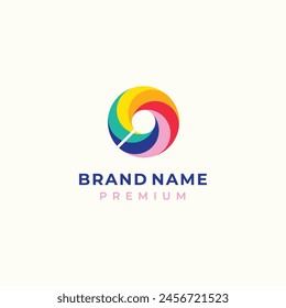colorful playful lollipop candy logo vector for education candy shop kid business brand