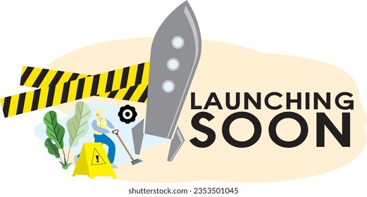 COLORFUL AND PLAYFUL ROCKET VECTOR ILLUSTRATION FOR LAUNCHING SOON CAMPAIGN, GOOD FOR NEW PRODUCT LAUNCH AT SOCIAL MEDIA,WEBSITES,FLYER,BANNER,POSTER,BILLBOARD. SCHOOL,UNIVERSITY,PRE-SCHOOL, BABY SHOP