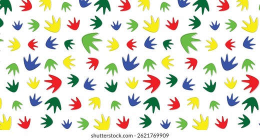 colorful and playful seamless pattern with rat footprint. Animal footprint background for textile, wrapping and other
