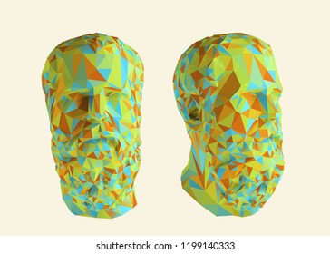 Colorful Playful Socrates Head Vector 3D Rendering