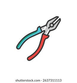 Colorful pliers icon vector illustration isolated on White Background