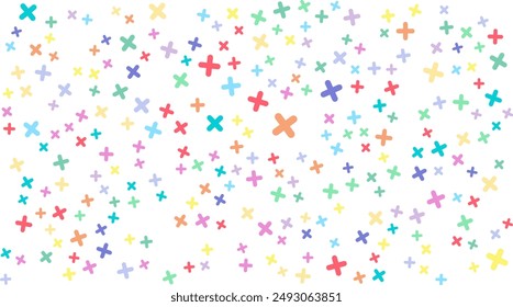 Colorful plus cross shapes background