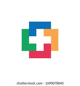 Colorful Plus Logo Template Design