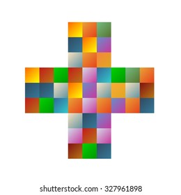 Colorful Plus logo in vector