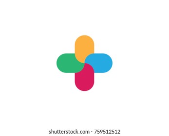 Colorful Plus Sign Vector Symbol