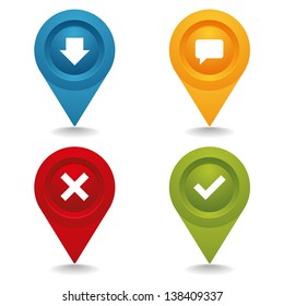 Colorful point buttons with icons
