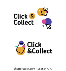 Colorful Pointer badge icon. Click vector store label. Modern e-commerce