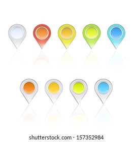 Colorful pointer over white background. vector design.