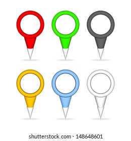 Colorful pointers for the card. Set on a white background.  