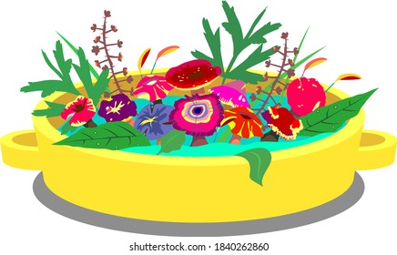 Colorful poisonous mushroom stew