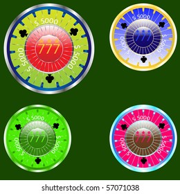 Colorful poker chips