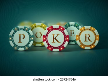 Colorful poker chips, eps 10