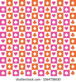colorful poker icon pattern, seamless pattern design for background or wallpaper, Vector abstract textile background