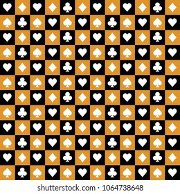 colorful poker icon pattern, seamless pattern design for background or wallpaper, Vector abstract textile background