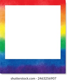 colorful polaroid photo frame for pride month