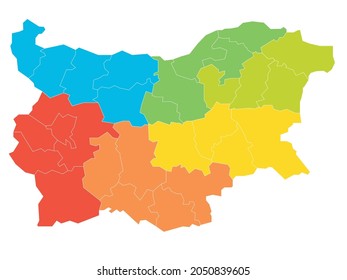 Colorful Political Map Bulgaria Administrative Divisions Stock Vector ...