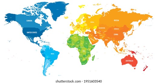 Colorful political map of World