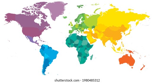 Colorful political map of World