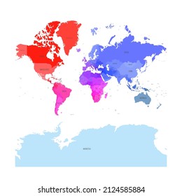 Colorful political map of World.